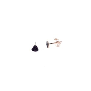 Pendientes Aura corazón piedras negras. PE004679