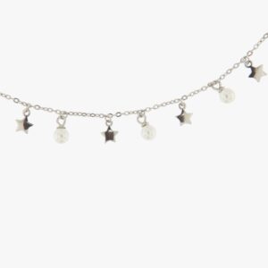 Collar Aura plata con motivos colgantes. GA004759