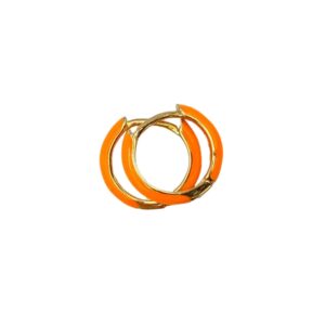 Pendientes Aura plata esmalte naranja. PE006001