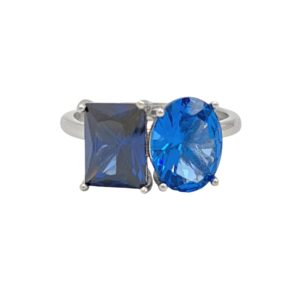Anillo Aura plata con piedras azules. SO003621
