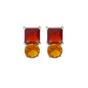 Pendientes Aura plata piedras topacio ambar y marrón. PE007783