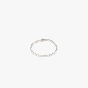 Pulsera Aura Riviere plata piedras blancas . PU005359