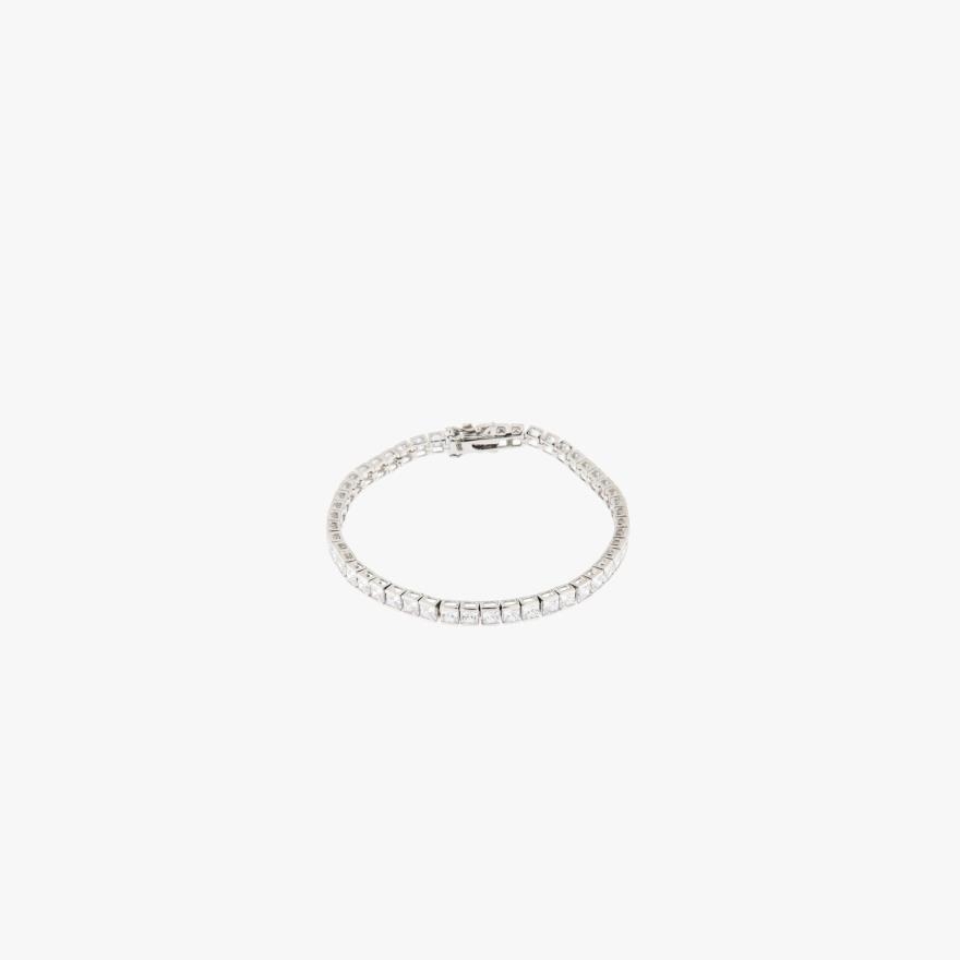 Pulsera Aura Riviere plata piedras blancas . PU005359