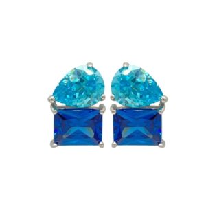 Pendientes Aura Plata, con piedras de tonos azules. EA007973