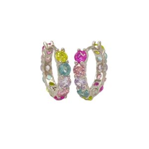 Pendientes Aura Plata con piedras de colores. EA007274