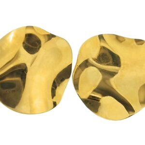 Pendiente Aura Plata Baño Oro Discos Irregulares Grandes