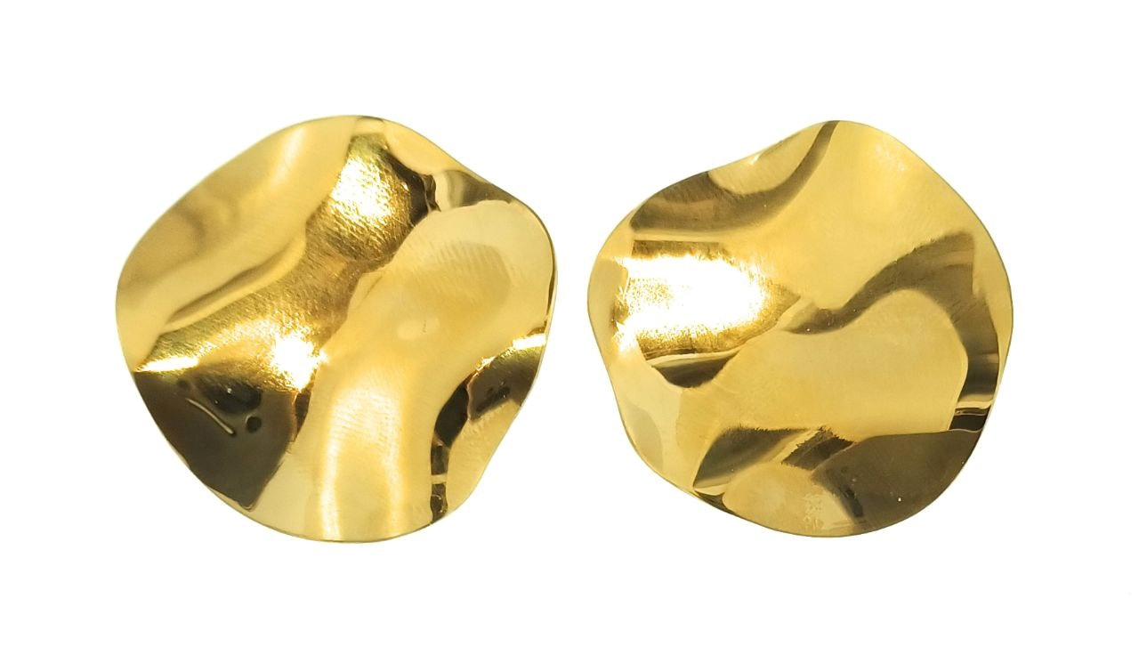 Pendientes Aura Plata Baño Oro Discos irregulares Medianos