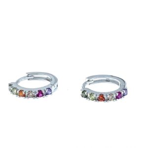 Pendientes Aura Plata piedras multicolor incrustadas.EA001570