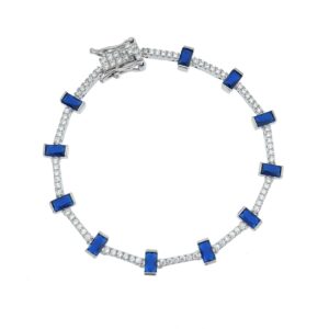 Pulsera Aura Plata circonitas azul zafiro .BR008659
