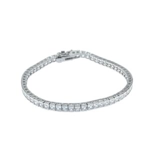 Pulsera Aura Plata piedras cuadradas.BR005262