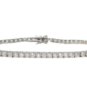Pulsera Aura Plata rodiada piedras blancas.BR005948