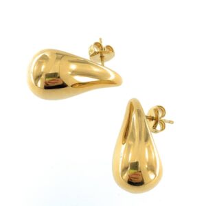 Pendientes aura  gotas dorada planas. 0110435-20MM-2-1-FORRO