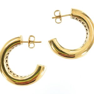 Pendientes aura aro tubular dorado .0110517-30MM-2-1-FORRO