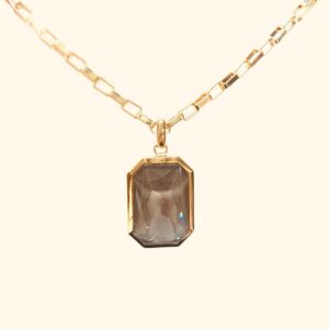 Collar aura Dorado Swarovski Elements Octagonal 30 mm. C87/5