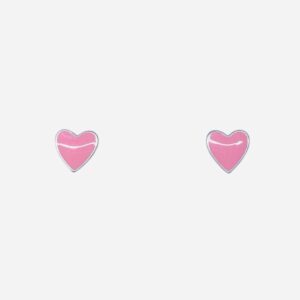 Pendientes aura plata corazón esmalte rosa. EOA115989