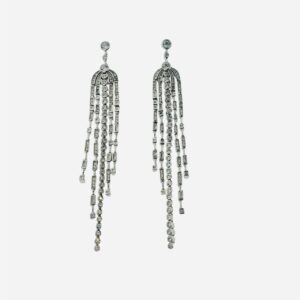 Pendientes largos aura plata stroili. EZC115610