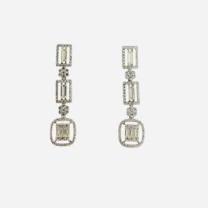 Pendientes largos aura plata vera. EZB122034