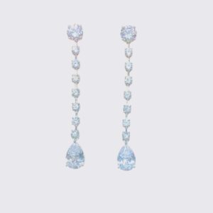 Pendientes largos aura plata Reina Transparentes. EZC101022