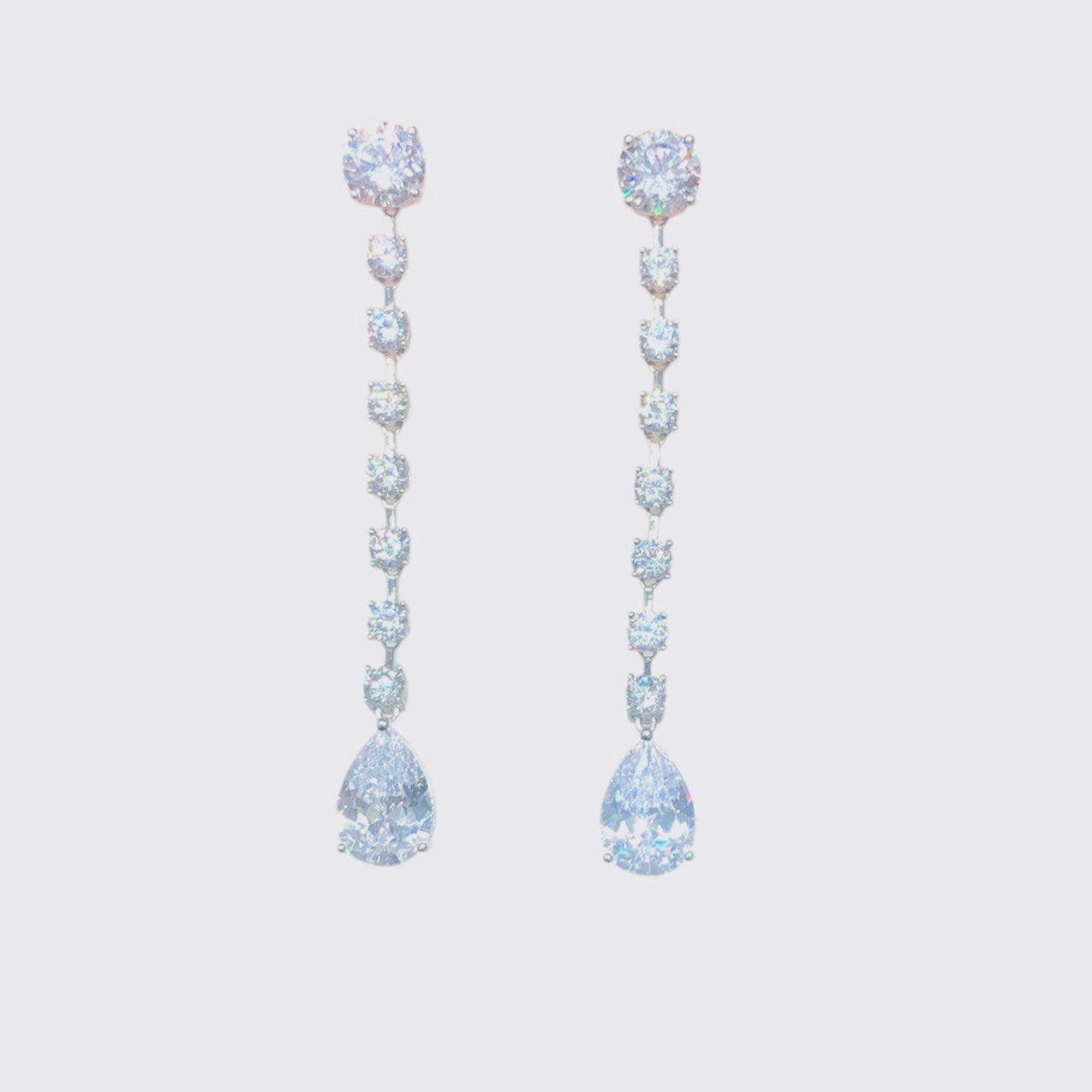 Pendientes largos aura plata Reina Transparentes. EZC101022