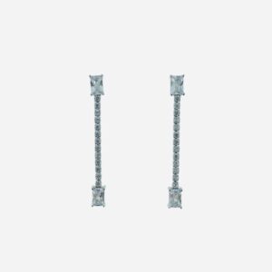 Pendientes largos aura plata transparentes. EZB118259