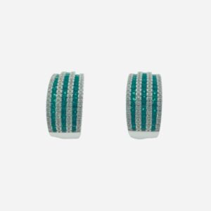 Pendientes aura Sinfonia Plata Circonitas Verdes y Blancas.EZB080478