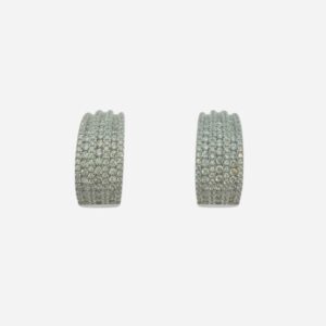Pendientes aura Sinfonía Plata Líneas Piedras Blancas.EZB088818