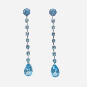 Pendientes Largos aura Sisí Aguamarina. EZC115881