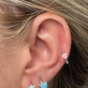 Pendientes aro aura estrella azul. EA007086