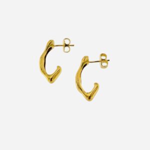 Pendientes aura aro dorado irregular. 0111092-25MM-2-1