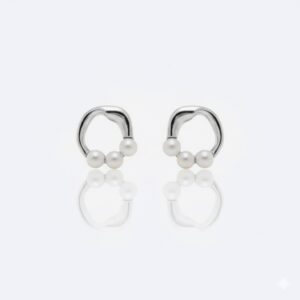 Pendientes aura aro con perla. 0111094-1-1