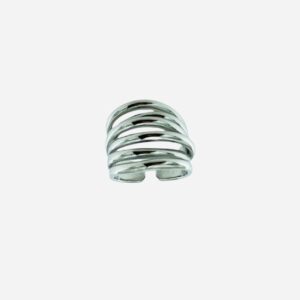 Anillo aura tiras plateadas. D-3198-1-1