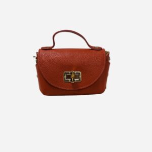 Bolso aura piel cuadrado naranja. 0975NA